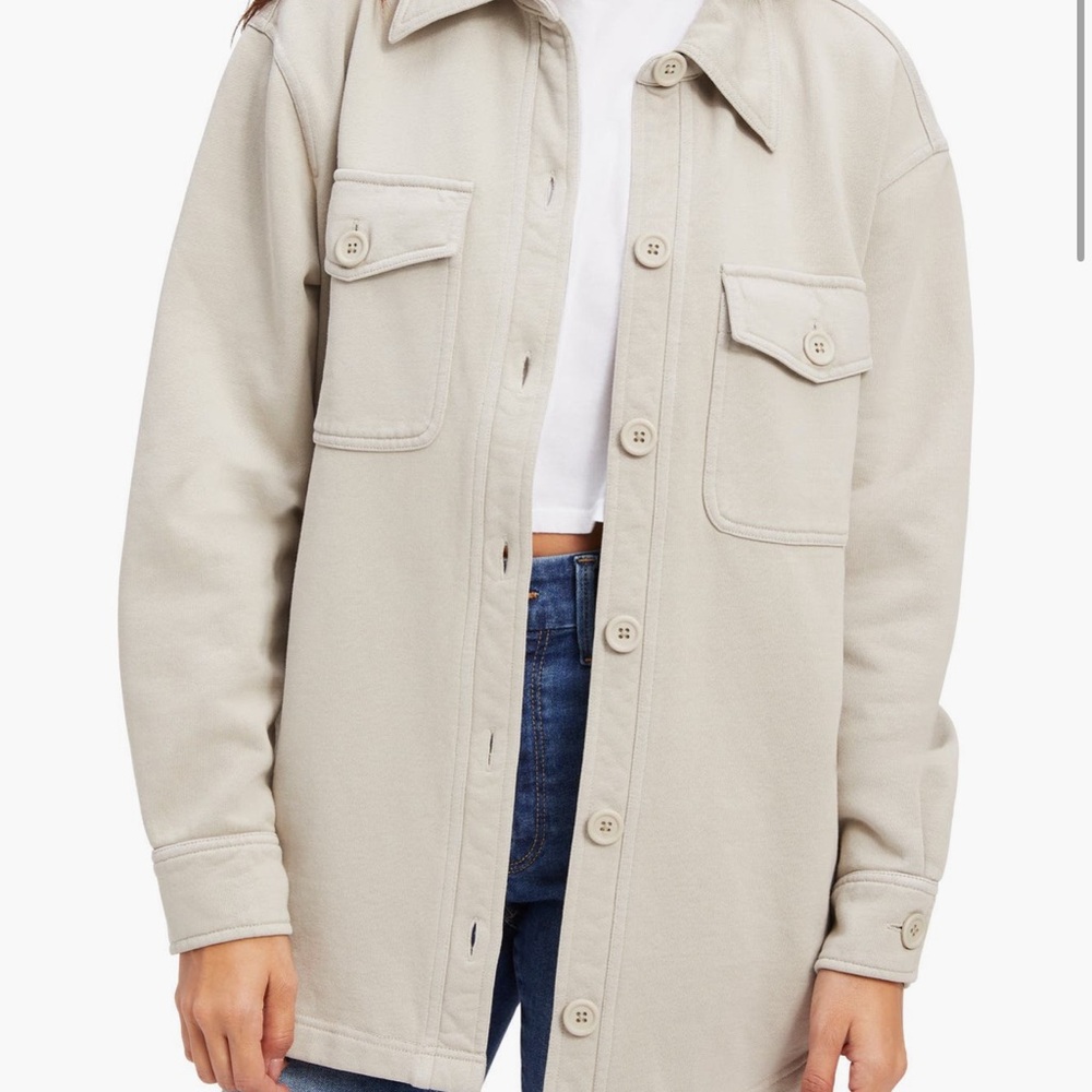 Good American Fleece Shirt Jacket